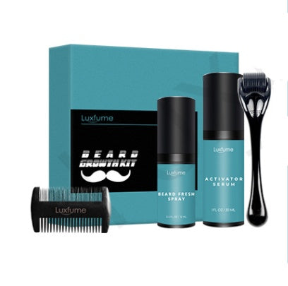Beard Growth Kit Microneedle Roller Grooming Set