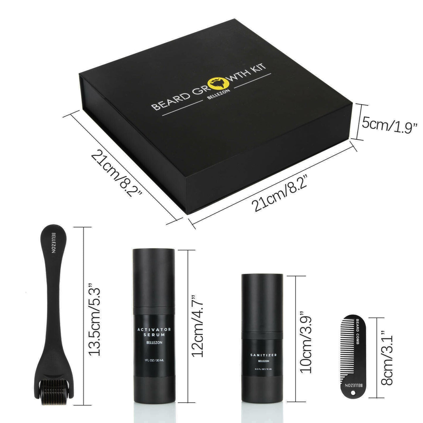 Beard Growth Kit Microneedle Roller Grooming Set