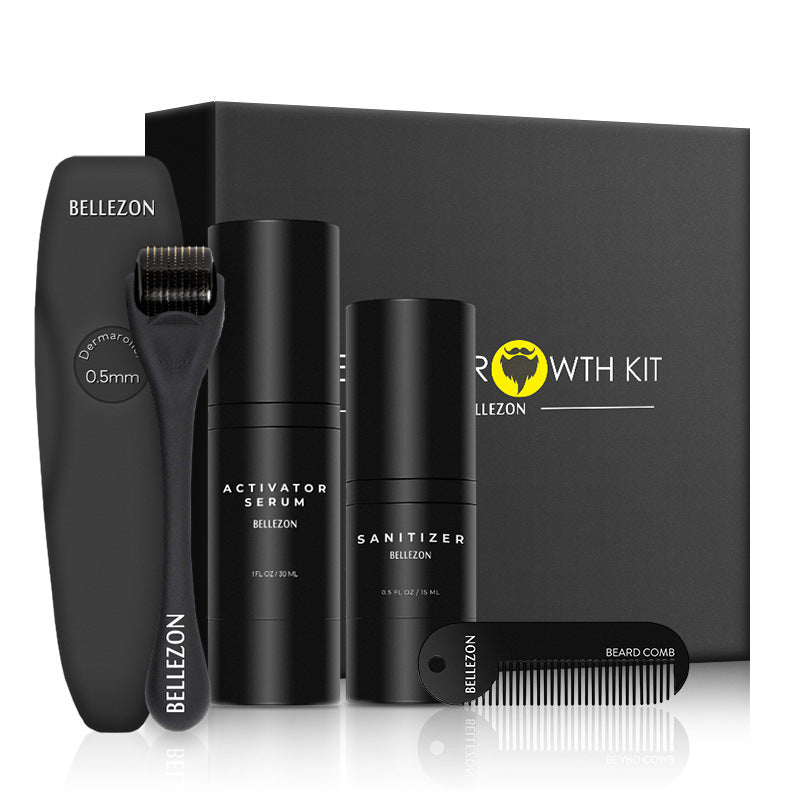 Beard Growth Kit Microneedle Roller Grooming Set