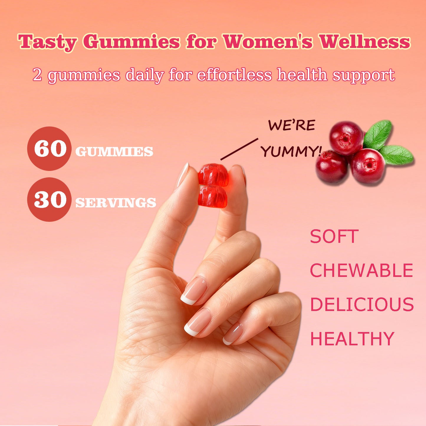 Women’s Probiotic Gummies Cranberry Vaginal Health Support