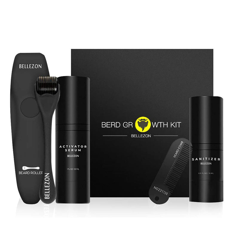 Beard Growth Kit Microneedle Roller Grooming Set